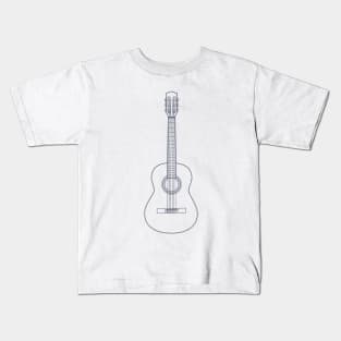 Classical Acoustic Guitar Outline Kids T-Shirt